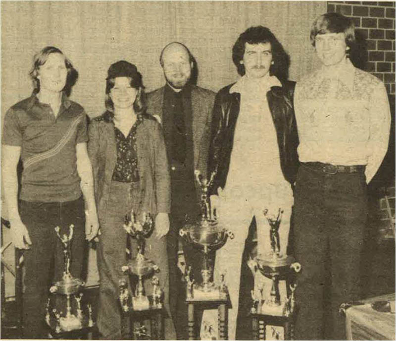 1978 Champions, Kelly Stellman, Debbie Ronayne, Dave Batchelor (TD), Jeff Carter and Mark Wilson