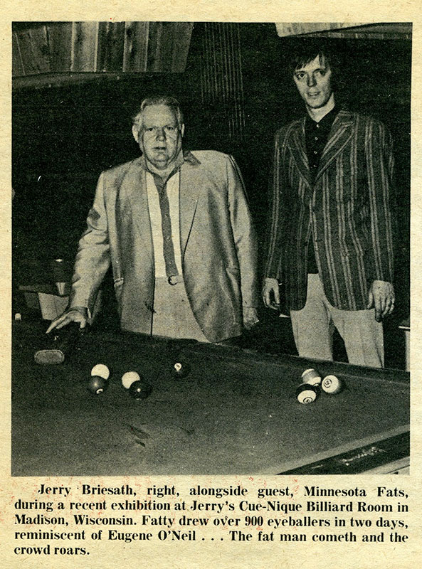 Jerry and Fats in 1973 at CueNique, Madison