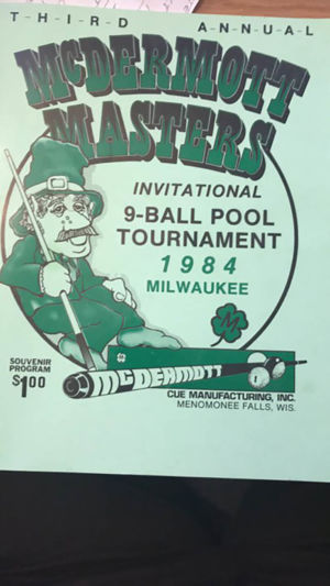 1984 9-ball tournament flyer for the McDermott Masters