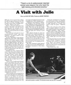 Julie Fitzpatrick article in 1979 Billiards Digest