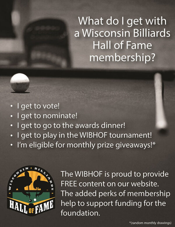 Tournaments Wisconsin Billiards Hall of Fame