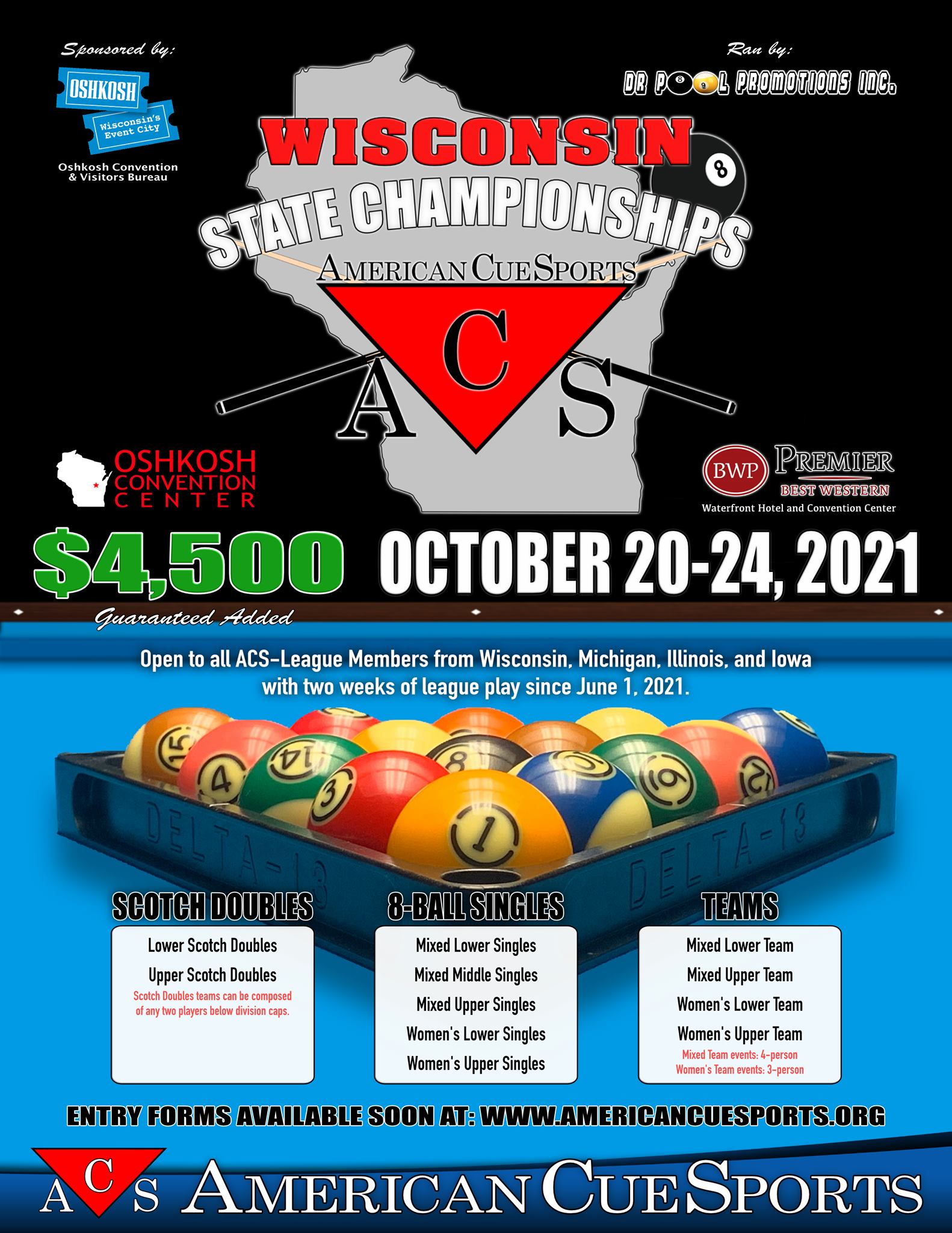 10/2024 ACS State Championships Wisconsin Billiards Hall of Fame