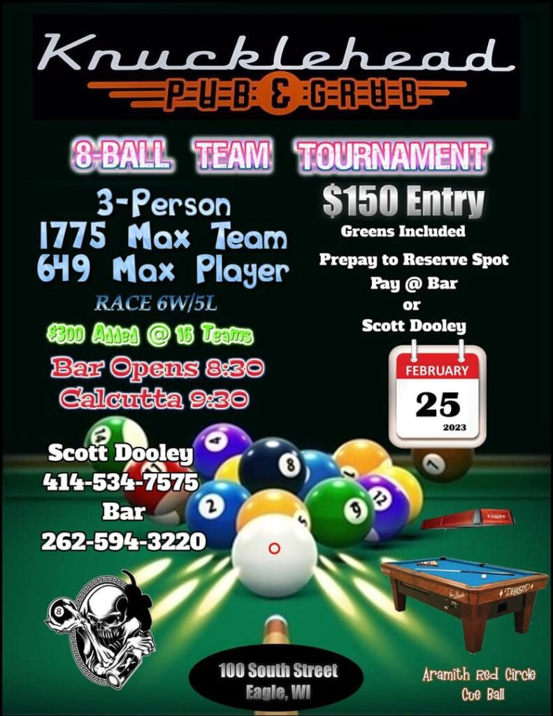 Tournaments Wisconsin Billiards Hall of Fame